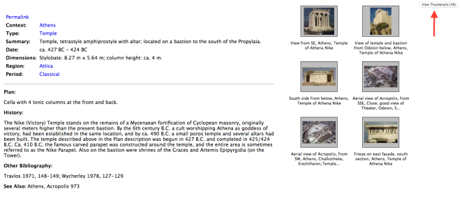 Perseus Project Collections Art and Artifact browser temple of athena nike main page