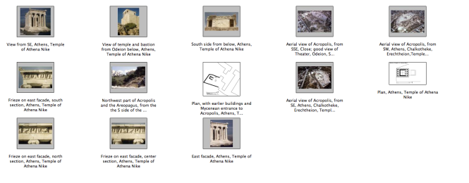 Perseus Project Collections Art and Artifact browser temple of athena nike thumbnails