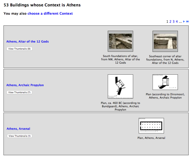 Perseus Project Collections Art and Artifact browser buildings context athens