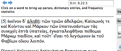 perseus dionysius 9.22 greek text hyperlinked